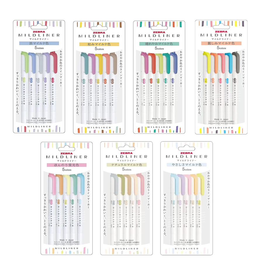 Zebra Pen Mildliner - Zebra Mildliner Highlighter Pastel ชุด 5/25/35
