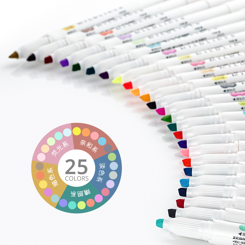 Zebra Pen Mildliner - ZEBRA Mildliner Liner Double Headedปากกาเน้นข้อความปากกาน่ารักMarkปากกาZEBRA Mildlinerญี่ปุ่นเครื่องเขียนอุปกรณ์ศิลปะ