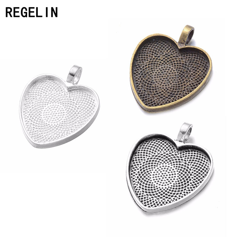 REGELIN หัวใจ Cabochons การตั้ - Bezels Set Pendant บทวิจารณ์และราคา
