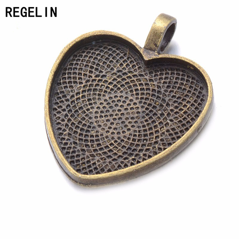 REGELIN หัวใจ Cabochons การตั้ - Bezels Set Pendant บทวิจารณ์และราคา