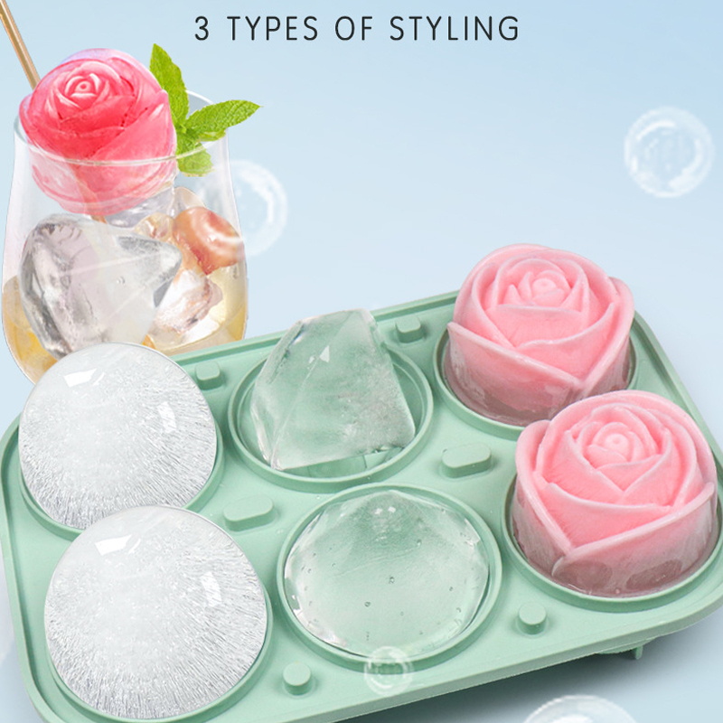 3D Rose เพชรรอบ Ice Cube แม่พิ - Coaster Mold Round บทวิจารณ์และราคา