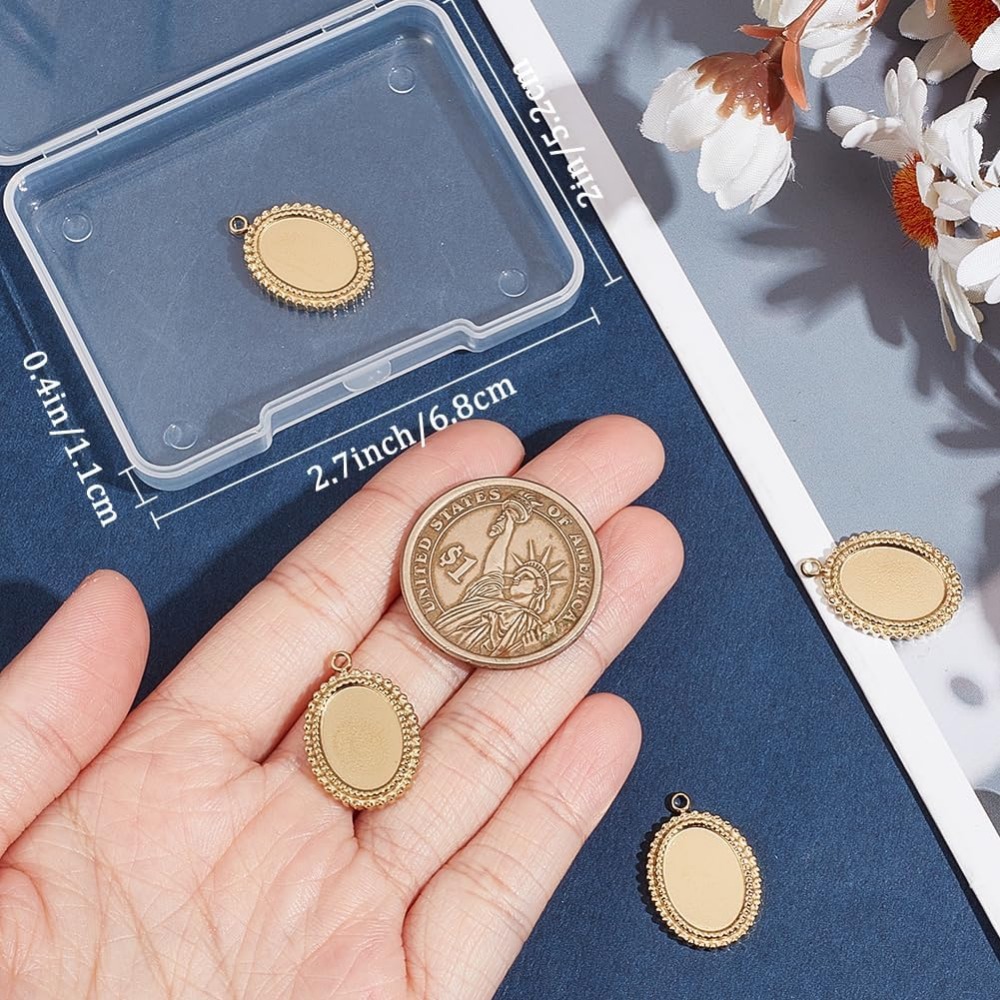 6Pcs การตั้งค่า Cabochon Charm - Bezels Set Pendant บทวิจารณ์และราคา