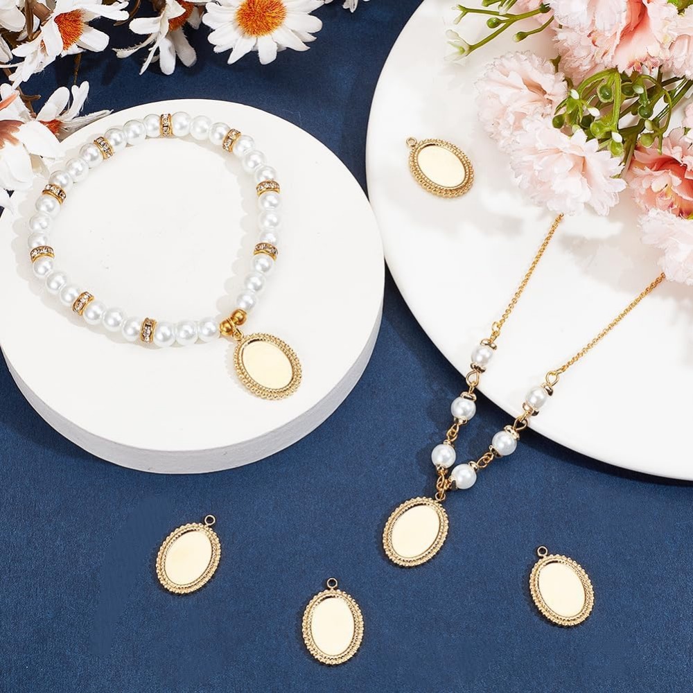 6Pcs การตั้งค่า Cabochon Charm - Bezels Set Pendant บทวิจารณ์และราคา